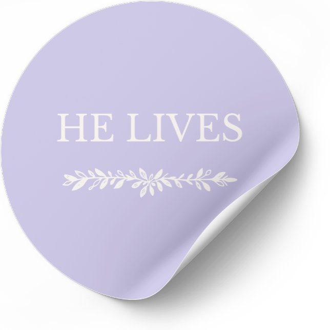 Calcomanía de Pascua cristiana Él Vive (Faith-based Easter sticker inspired by Scripture and resurrection hope.)