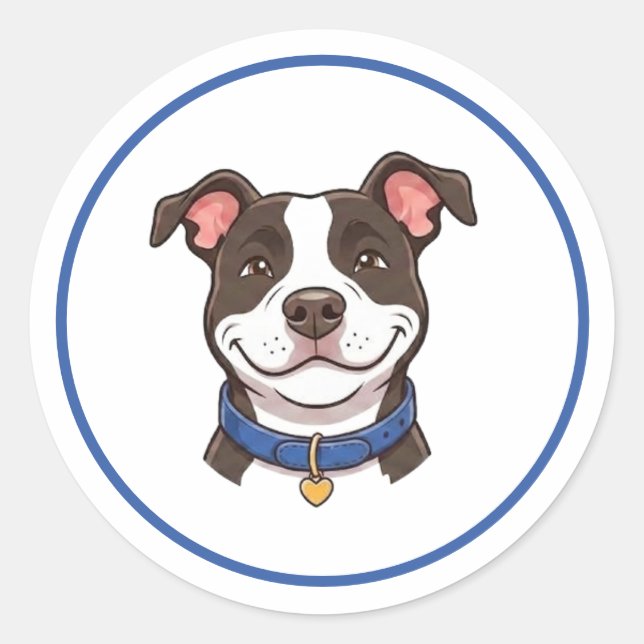 Calcomanía de perro pitbull niño (Anverso)