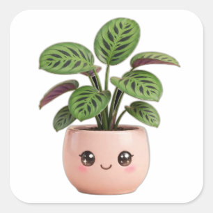 Calcomanía de planta de oración Kawaii planta de i