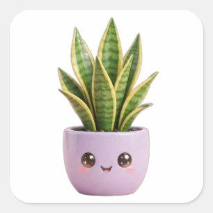 Calcomanía de planta de serpiente Kawaii planta de
