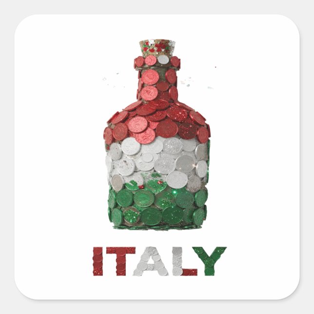 Calcomanía de plata pelable ITALIA Gráfica (Anverso)
