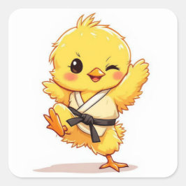 Calcomanía de Pollito de Karate