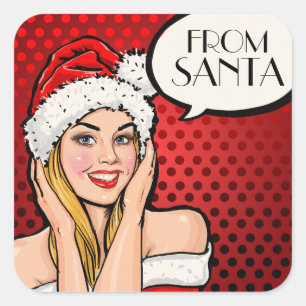 Calcomanía de Pop Art de Santa