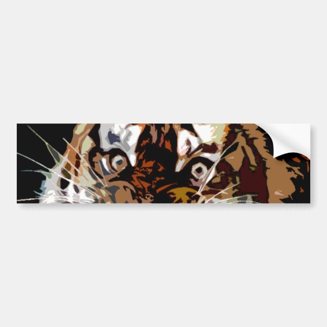 Calcomanía de Pop Art Tigre (Frente)