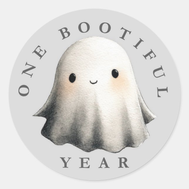 Calcomanía de primer cumpleaños fantasma de un año (Anverso)