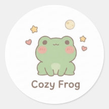 Calcomanía de Rana Acogedora | Rana Pastel Kawaii 