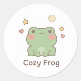 Calcomanía de Rana Acogedora | Rana Pastel Kawaii 