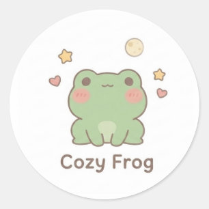 Calcomanía de Rana Acogedora Rana Pastel Kawaii