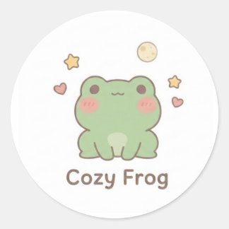 Calcomanía de Rana Acogedora | Rana Pastel Kawaii 
