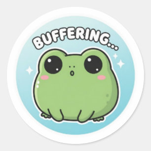 Calcomanía de rana con búfer adorable meme de rana