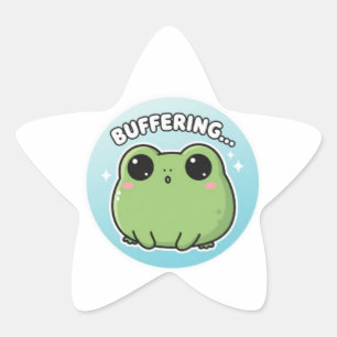 Calcomanía de rana con búfer adorable meme de rana