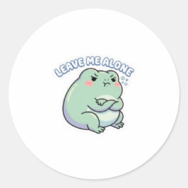 Calcomanía de rana Déjame solo Meme de rana enojad