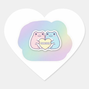 Calcomanía de rana para siempre Cute pareja de ran