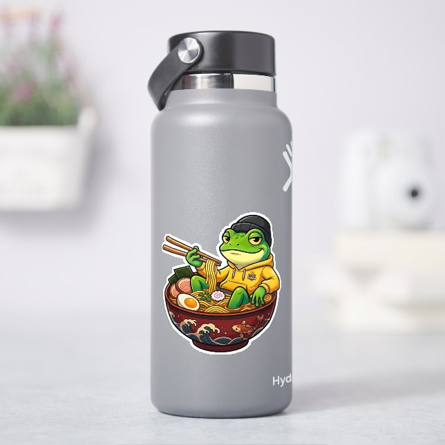 Calcomanía de Rana Ramen (hidrofrasco)