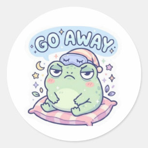 Calcomanía de rana vete sticker lindo rana enojada