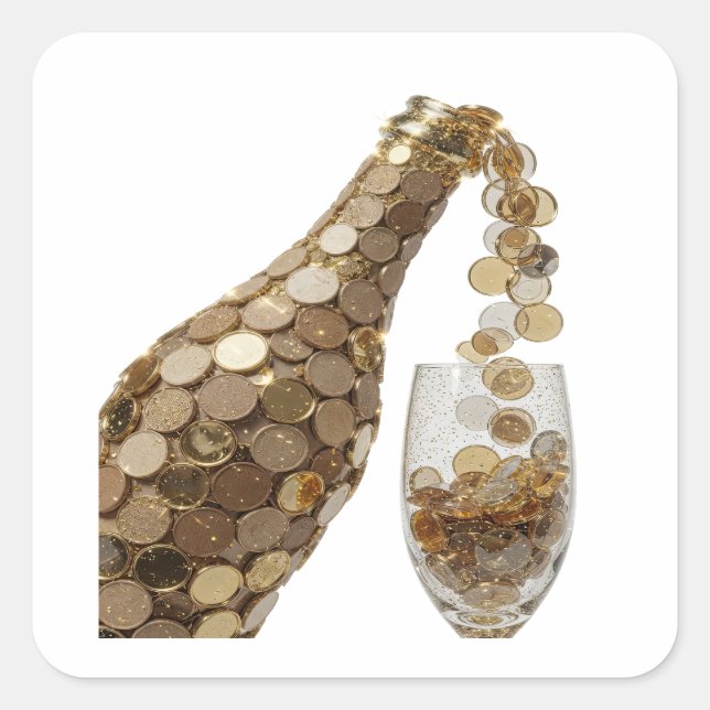 Calcomanía de regalo BOTELLA DE DINERO de plata cr (Anverso)