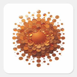 Calcomanía de regalo de esfera naranja brillante