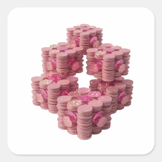 Calcomanía de regalo de monedas rosadas de plata c (Anverso)