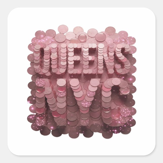Calcomanía de regalo Luxe Pink QUEENS NYC (Anverso)