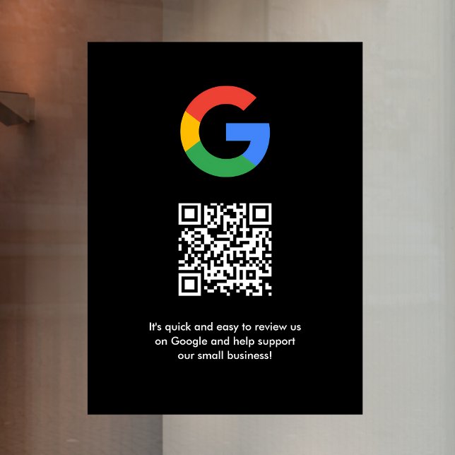 Calcomanía de reseñas de Google | Código QR de vin (Gain Google reviews & grow your business with this editable  rating request window cling decal.)