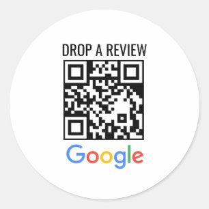 Calcomanía de revisión QR redonda clásica para neg