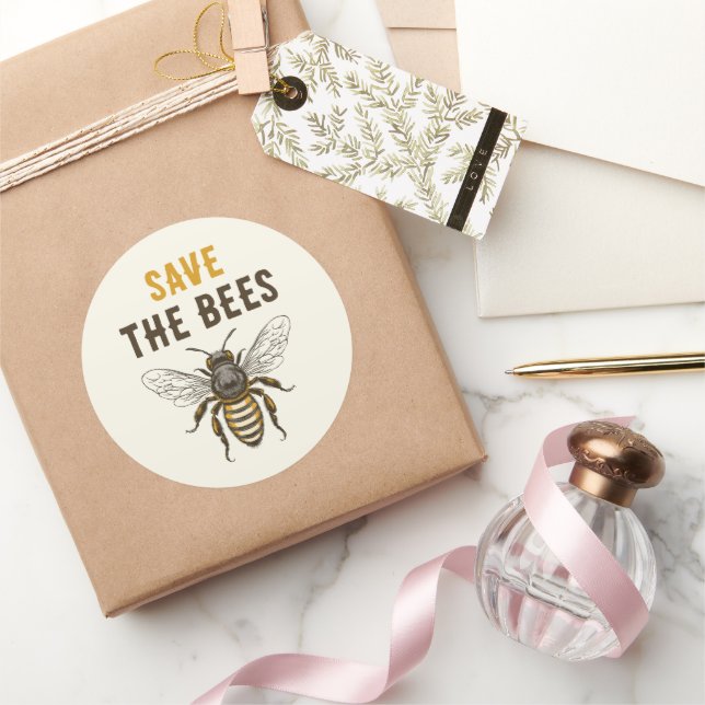 Calcomanía de salvar las abejas con abeja de miel  (Regalar)