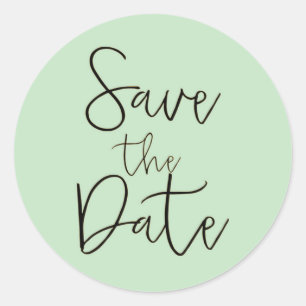 Calcomanía de SAVE THE DATE en tipo de letra Scrip