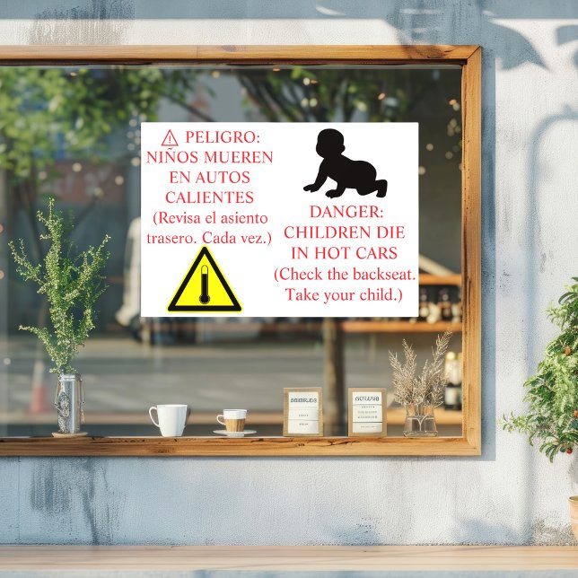 Calcomanía de seguridad para automóviles bilingüe  (Subido por el creador)