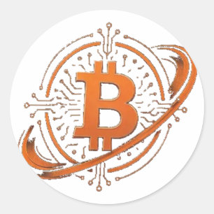 Calcomanía de sello de circuito orbital de Bitcoin