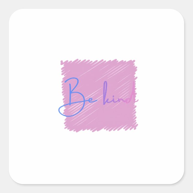 Calcomanía de ser amable, cita motivacional pastel (Anverso)