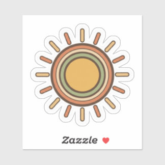Calcomanía de sol boho vintage – Retro minimalista