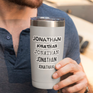 Calcomanía de taza con nombre personalizado para p