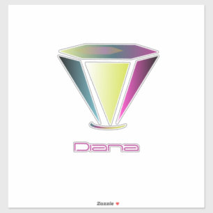Calcomanía de texto con logotipo de diamante para 
