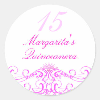 Calcomanía de Tiara Princesa Rosa Quinceañera