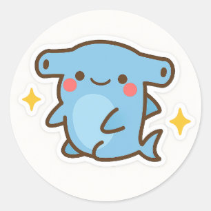Calcomanía de tiburón martillo Kawaii