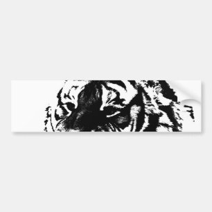 Calcomanía de Tigre Siberiano Blanco y Negro
