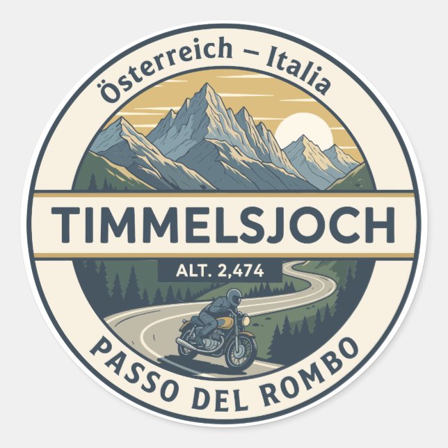 Calcomanía de Timmelsjoch - Passo del Rombo (Anverso)