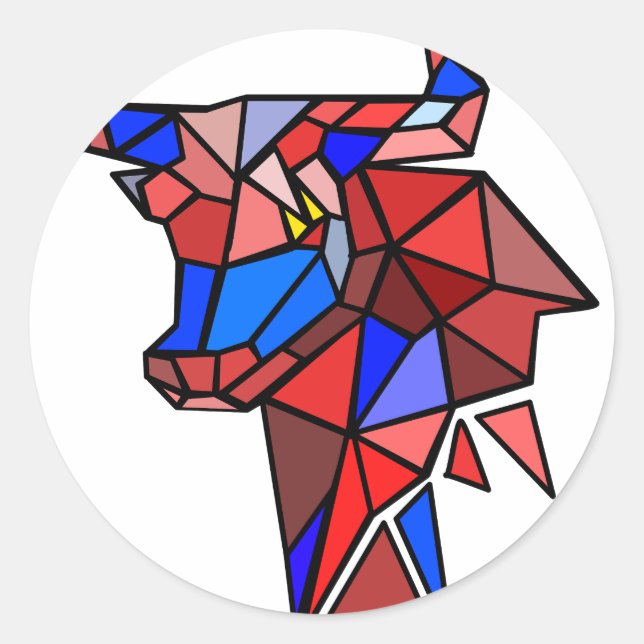 Calcomanía de toro geométrico – Toro geométrico (Anverso)