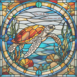 Calcomanía de Tortuga Marina de Vidrio Pintado Fal