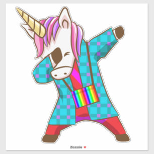 Calcomanía de Unicornio haciendo Dab