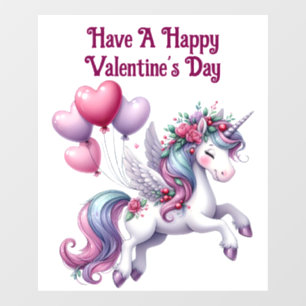 Calcomanía de unicornio para el día de San Valentí