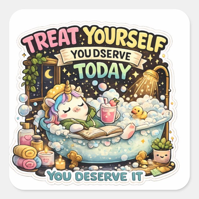 Calcomanía de Unicornio para Mimarte | Autocuidado (Anverso)