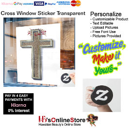 Calcomanía de ventana comercial fondo blanco