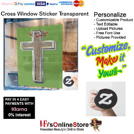 Calcomanía de ventana comercial fondo verde