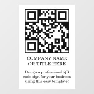Calcomanía de ventana con código QR minimalista y
