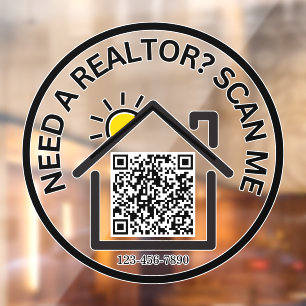 Calcomanía de ventana con código QR para marketing