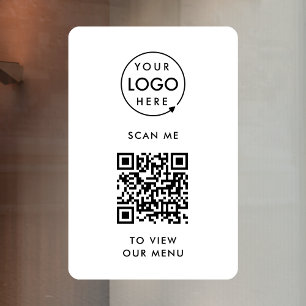 Calcomanía de ventana con código QR   Signo de cal