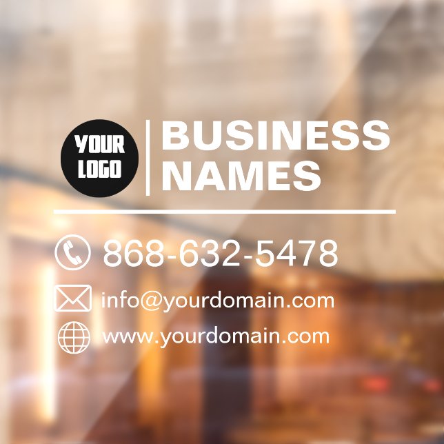 Calcomanía de ventana con detalles y contactos de  (Hoja 2)