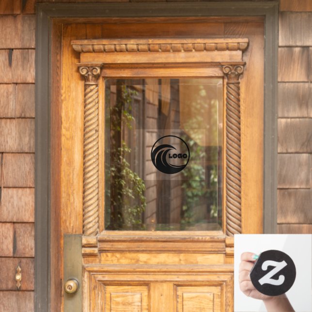 Calcomanía de ventana con logotipo comercial perso (Puerta de casa)