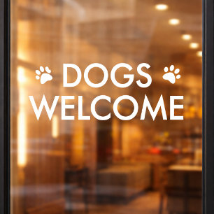 Calcomanía de Ventana de Bienvenida a Perros Tie